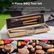 Tower BBQ 4 Piece Tool Set with Wooden Handles and Carry Case - 247924