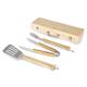 Tower BBQ 4 Piece Tool Set with Wooden Handles and Carry Case - 247924