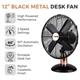 Tower Cavaletto Metal Desk Fan 12" - Black
