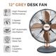 Tower Cavaletto Metal Desk Fan 12" - Grey