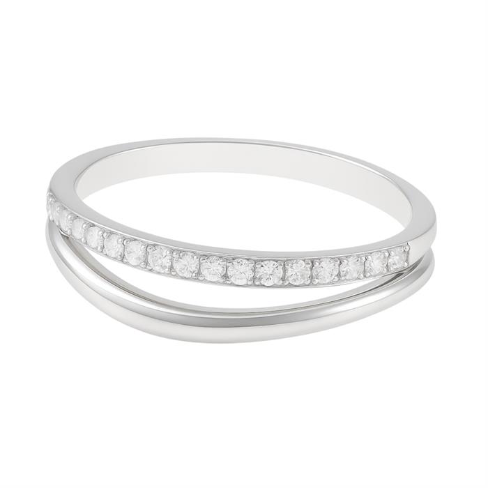 0.20ct SI Created Diamond 'Vivara' Split Ring (Gold Vermeil or Platinum Plated) - 268595