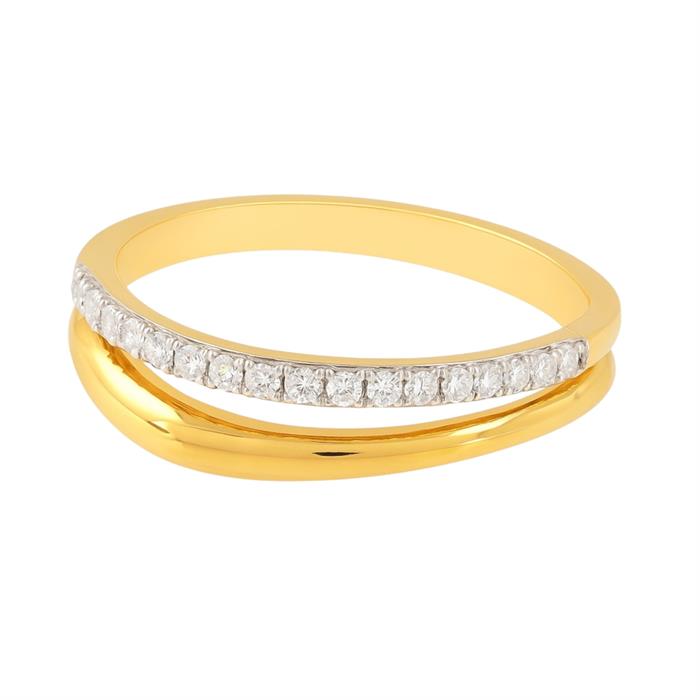 0.20ct SI Created Diamond 'Vivara' Split Ring (Gold Vermeil or Platinum Plated) - 268595