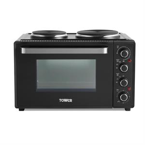 Tower Mini Oven with Dual Hot Plates 32L with 90 Minute Timer - All in One Cooking - 275759