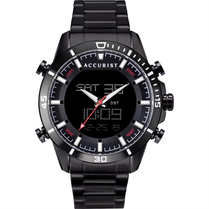Accurist Gents Analogue Digital Chronograph with Stainless Steel Watch. - 280351