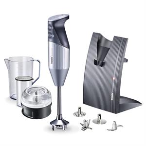 Bamix Swissline with 3 Blades, Stand, 400ml Beaker & Lid, Processor and 1L Jug PLUS Complimentary Meat Blade - 296488