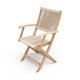 FSC1 LONDON 70cm Square Folding Bistro Set with 2 London Rope Folding Armchairs  - 298965