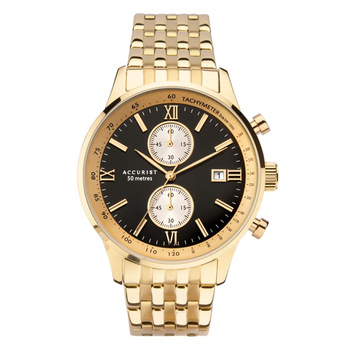 Accurist Gents Chronograph  Gold Watch with Stainless Steel Bracelet.  - 300846