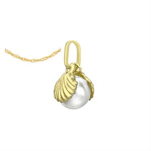 9K Yellow Gold 5mm Freshwater Cultural Pearl Pendant - 301361
