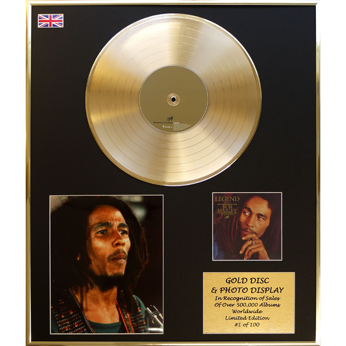 Bob Marley - 'Legend' 24x20" Framed Gold Disc & Photo Display Ltd Edition of 100 - Bob Marley