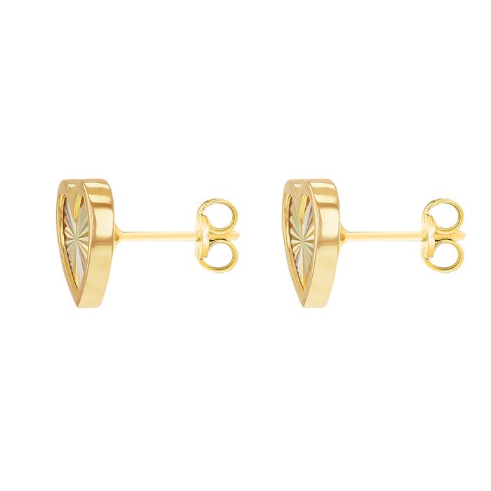 Faith & Brown 9K Gold 'Luce' Heart Stud Earrings  - 307351
