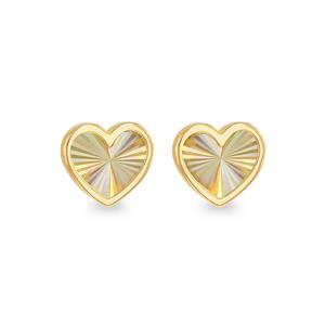 Faith & Brown 9K Gold 'Luce' Heart Stud Earrings  - 307351