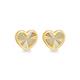 Faith & Brown 9K Gold 'Luce' Heart Stud Earrings  - 307351