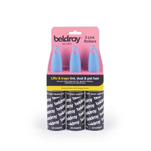 Beldray Pack of 3 Lint Rollers - Perfect for Keeping Your Clothes, Upholstery and Car Seats Fresher and Cleaner - 321413