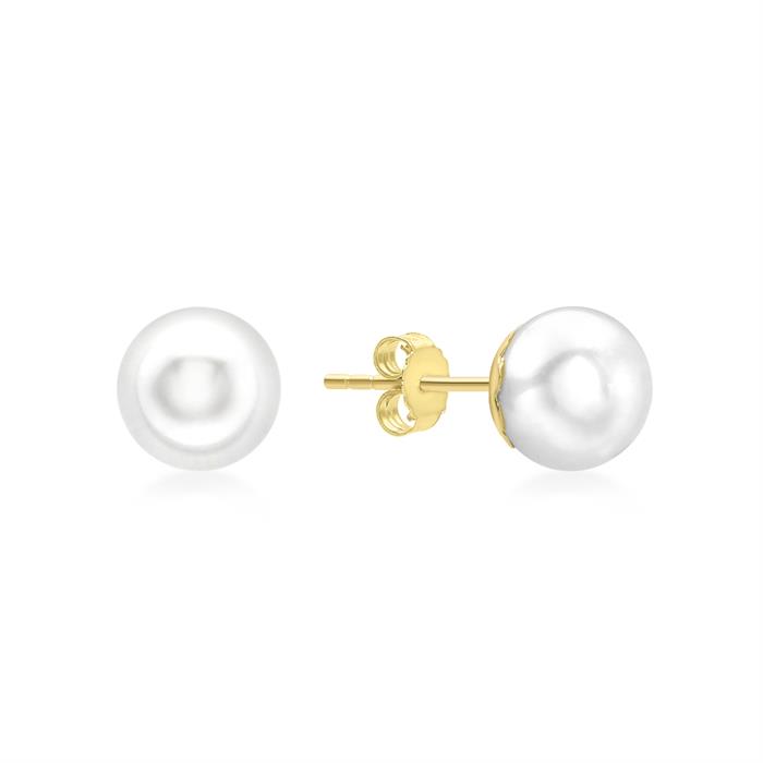 Hatton Garden Freshwater Cultured Pearl Gold Earrings  - 322928
