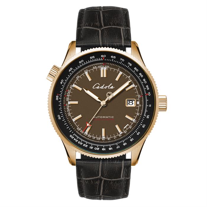 Cadola Gents Aviateur Automatic Watch with Leather Strap - 332637