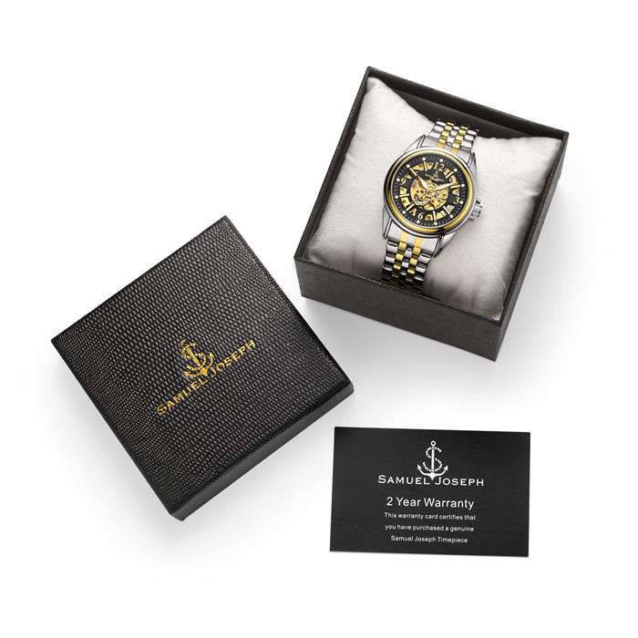 Samuel Joseph Ltd Ed Two Tone Skeleton Jubilee  Automatic Watch with Stainless Steel Bracelet - 339678
