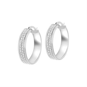 Faith & Brown Sterling Silver 'Catwalk' Stardust Hoop Earrings 25mm - 346985