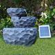 Gardenwize Solar Rock/Planter Water Feature with Battery Backup - 348313