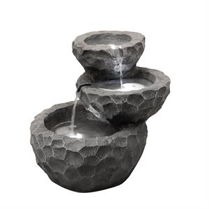 Gardenwize Solar Rock/Planter Water Feature with Battery Backup - 348313