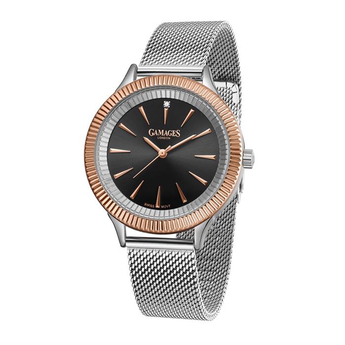 Gamages of London Ladies Fluted Diamond Milanese Bracelet - 350956