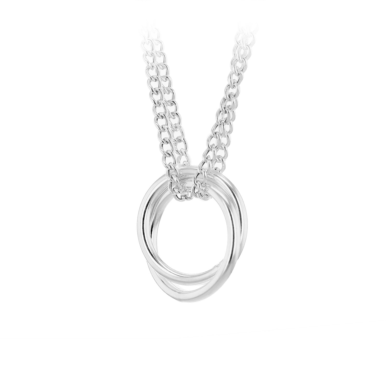 ■ENGBROX■ silver925 sandy ring necklace EBNL25032SV Silver Necklaces for Women - Stylish Circle Design, Cz Stone