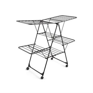 Swan Stealth Jumbo Clothes Airer with 26m of Drying Space, 30kg Weight Capacity, Integrated Wheels, Anti-Slip Coating and Easy Storage - 360751
