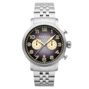 Pegoud Premiere Dual Time Watch with Stainless Steel Bracelet - 366488