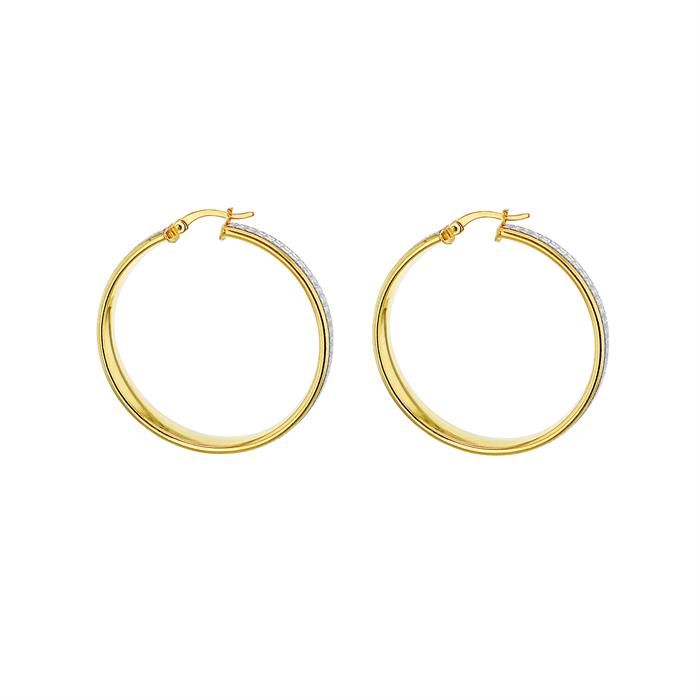 Faith & Brown Sterling Silver 'Catwalk' Stardust Hoop Earrings 40mm - 378180