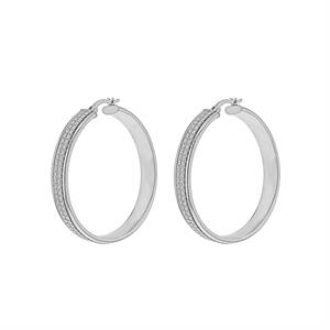 Faith & Brown Sterling Silver 'Catwalk' Stardust Hoop Earrings 40mm - 378180