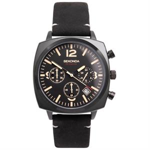 Sekonda Gents Chronograph Watch with Leather Strap - 387913