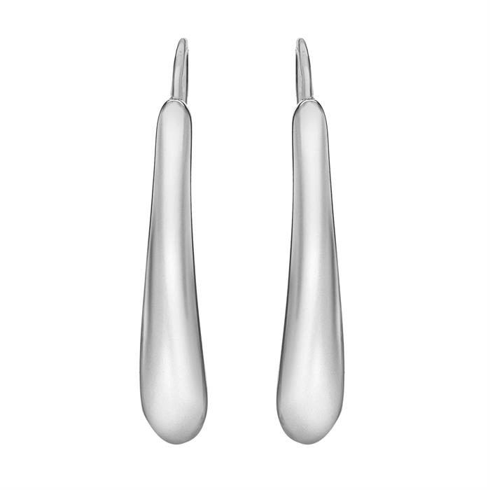 Faith & Brown 'Dynamic' Sterling Silver Long Drop Earrings 41mm - 394299
