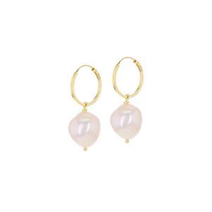 9K Yellow Gold Baroque Pearl Earrings - 397679