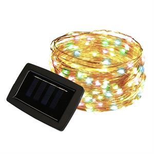 Multi-Coloured Solar String Lights  with 200 LED Lights - 20M.    Pack of 2 (400 LED Lights in Total)) - 397924