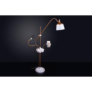 Anita LED Floor Lamp with Built in Magnifier, Phone Clamp and Storage Tray - 398403