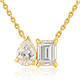 0.38ct SI Created Diamond 'Violetta Toi Et Moi' Necklace (Gold Vermeil or Platinum Plated) - 414033