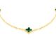 Faith & Brown 9k Gold Malachite Clover Bracelet 7.5" - Bracelet 7.5"