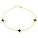 Faith & Brown 9k Gold Malachite Clover Bracelet 7.5" - 415186