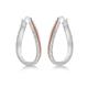 Faith & Brown Sterling Silver Stardust Twisted Oval Creole Earrings - 421347