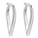 Faith & Brown Sterling Silver Stardust Twisted Oval Creole Earrings - 421347
