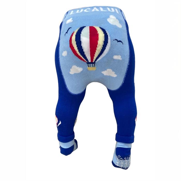 Balloon Skies Leggings with Built-In Socks by Lucalui - 0-6 Months