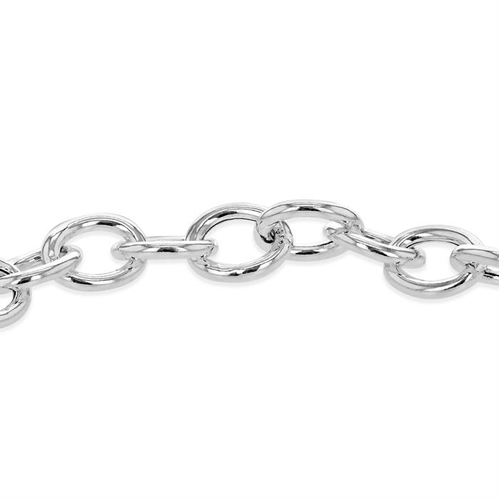 Faith & Brown Italian Crafted Sterling Silver Albert Large Belcher Bracelet 7" - 434244