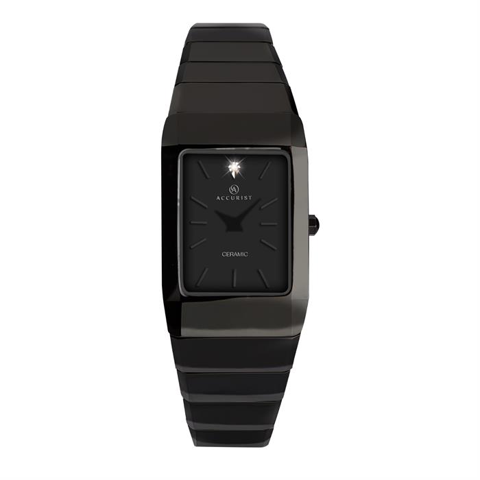 Accurist Gents Ceramic Square Dial Watch with Bracelet - 442275
