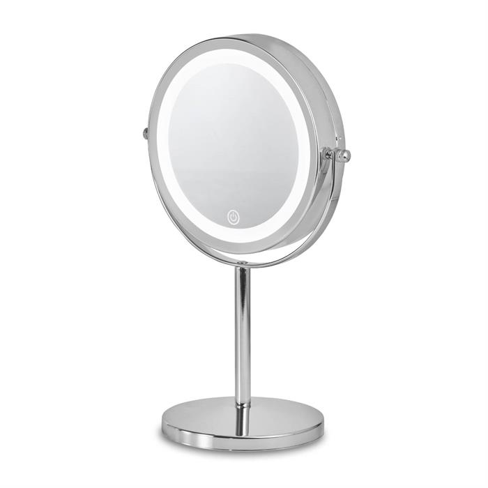 Carmen Illuminated Cosmetic Vanity Mirror with Touch Sensor, 360° Adjustability and Dimmer Function - Chrome - 446830