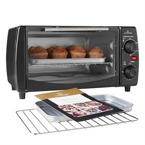 MisterChef 10L Electric Portable Table Top Mini Oven, Temperatures up to 250°C, 30 minute Timer Auto Shut Off, 800W - Black - 459056