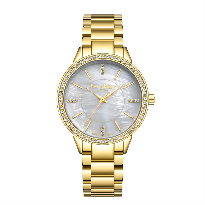Swan & Edgar Ladies Pearlescent Watch with Stainless Bracelet - 463066