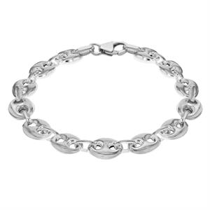 Faith & Brown Italian Crafted Small Rambo Link Bracelet in Sterling Silver - Choose Size - 465118