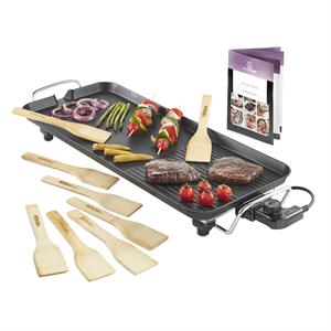 MisterChef XL Teppanyaki Grill - Electric BBQ Table Top Grill with Adjustable Temperature Control and 8 Spatulas 1800W - 465569