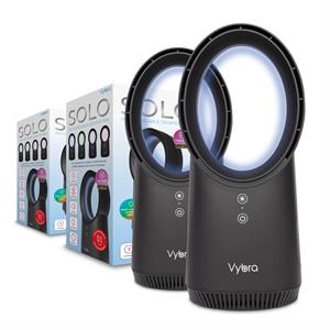Vybra Solo Mini Desk Fan with Battery and USB Charge Twin Pack - 465759