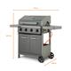 Tower Stealth Plus Four Burner Gas BBQ with Side Burner - 470950