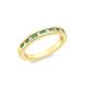 9K Yellow Gold Emerald and Diamond Channel Set Ring - P